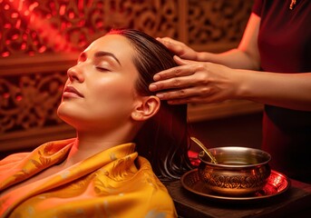 Traditional Ayurvedic Oil Head Massage for Hair Care and Relaxation